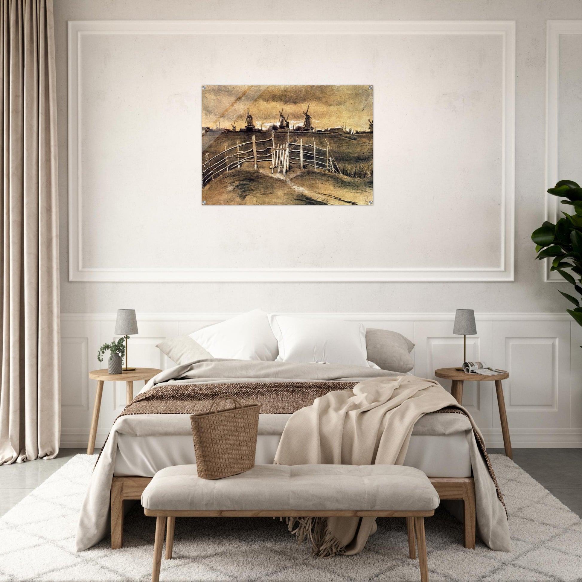 Windmils at Dordrecht - Vincent van Gogh Acrylic Print - 70x100 cm / 28x40″ inches