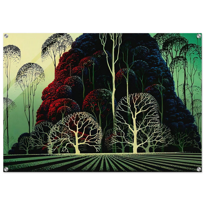Eucalyptus Forest - Eyvind Earle Acrylic Print - 70x100 cm / 28x40″ inches | Eyvind Earle Wall Art | Eyvind Earle Prints