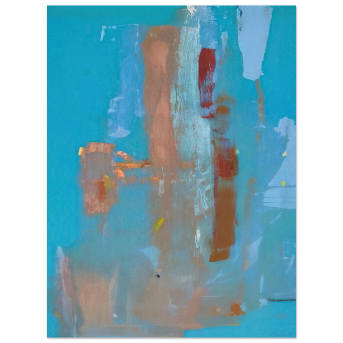 Helen Frankenthaler - In on Blue - 1976 Wall art - 13x18 cm / 5x7 inches - Premium Wooden Framed Poster With Fine Art Paper - Wood frame
