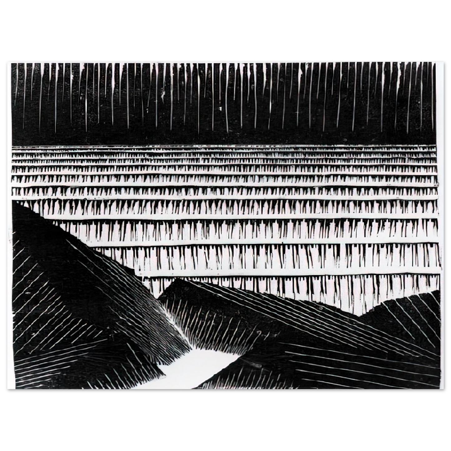 MC Escher - ESCHER (4) Wall Art - 60x80 cm / 24x32 inches - Premium Wooden Framed Poster With Fine Art Paper - Wood frame