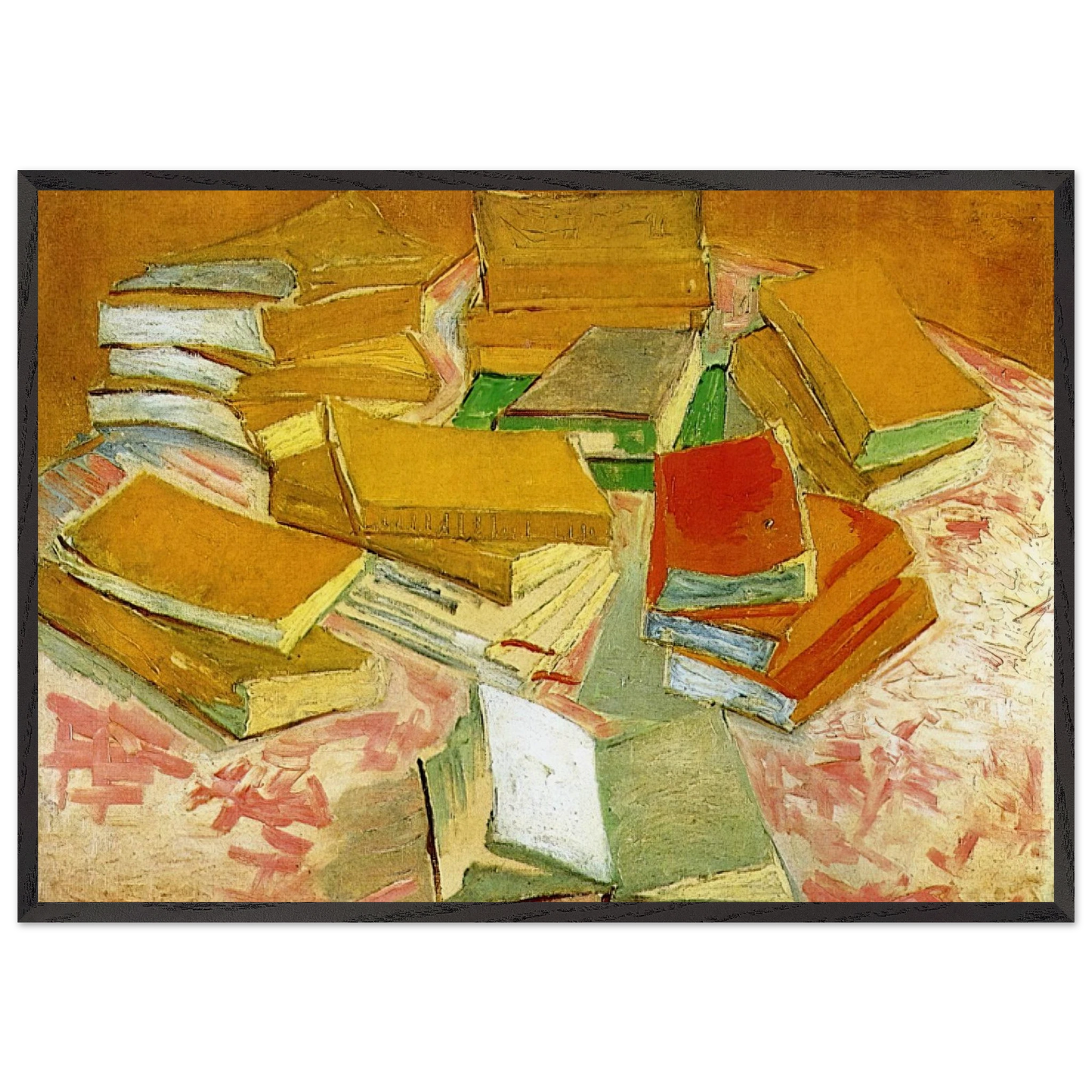 Still Life - French Novels - Vincent van Gogh Framed Art Print – Black Wooden Frame - Default Title - -Framed Art Print