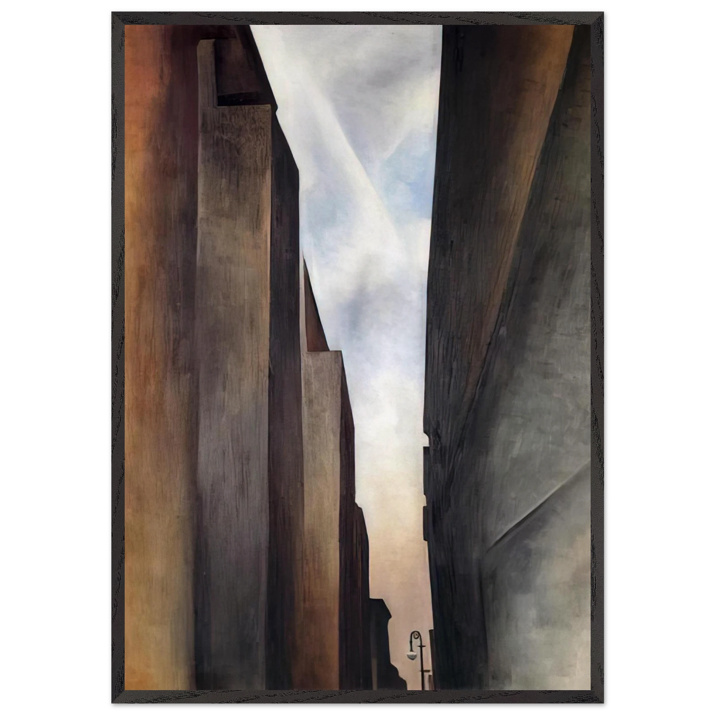 Street of New York II - Georgia OKeeffe 70x100 cm / 28x40 inches Framed Art Print – Black Wooden Frame
