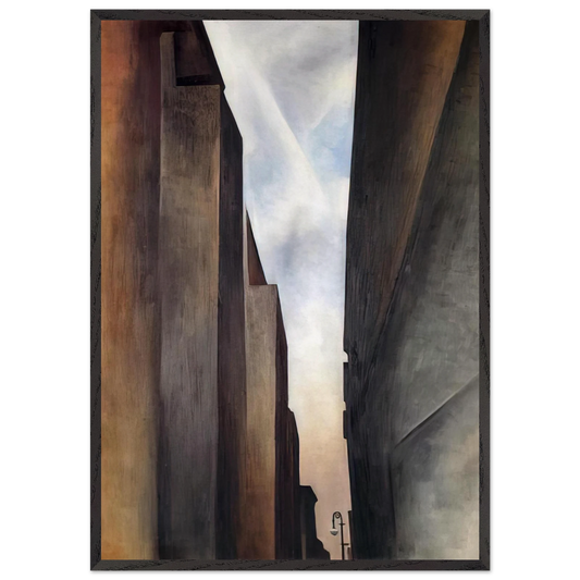 Street of New York II - Georgia OKeeffe 70x100 cm / 28x40 inches Framed Art Print – Black Wooden Frame