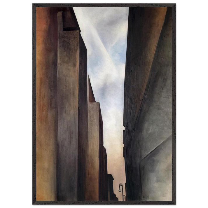 Street of New York II - Georgia OKeeffe 70x100 cm / 28x40 inches Framed Art Print – Black Wooden Frame