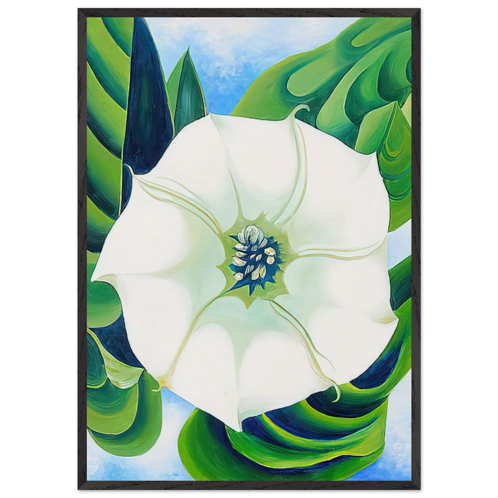 Jimson Weed - Georgia OKeeffe 70x100 cm / 28x40 inches Framed Art Print – Black Wooden Frame