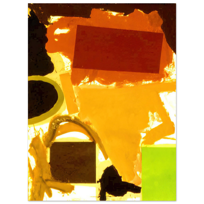 Ronnie Landfield - Abstract Painting with Boxes 2 - 1963  75x100 cm / 30x40inches Fine Art Poster