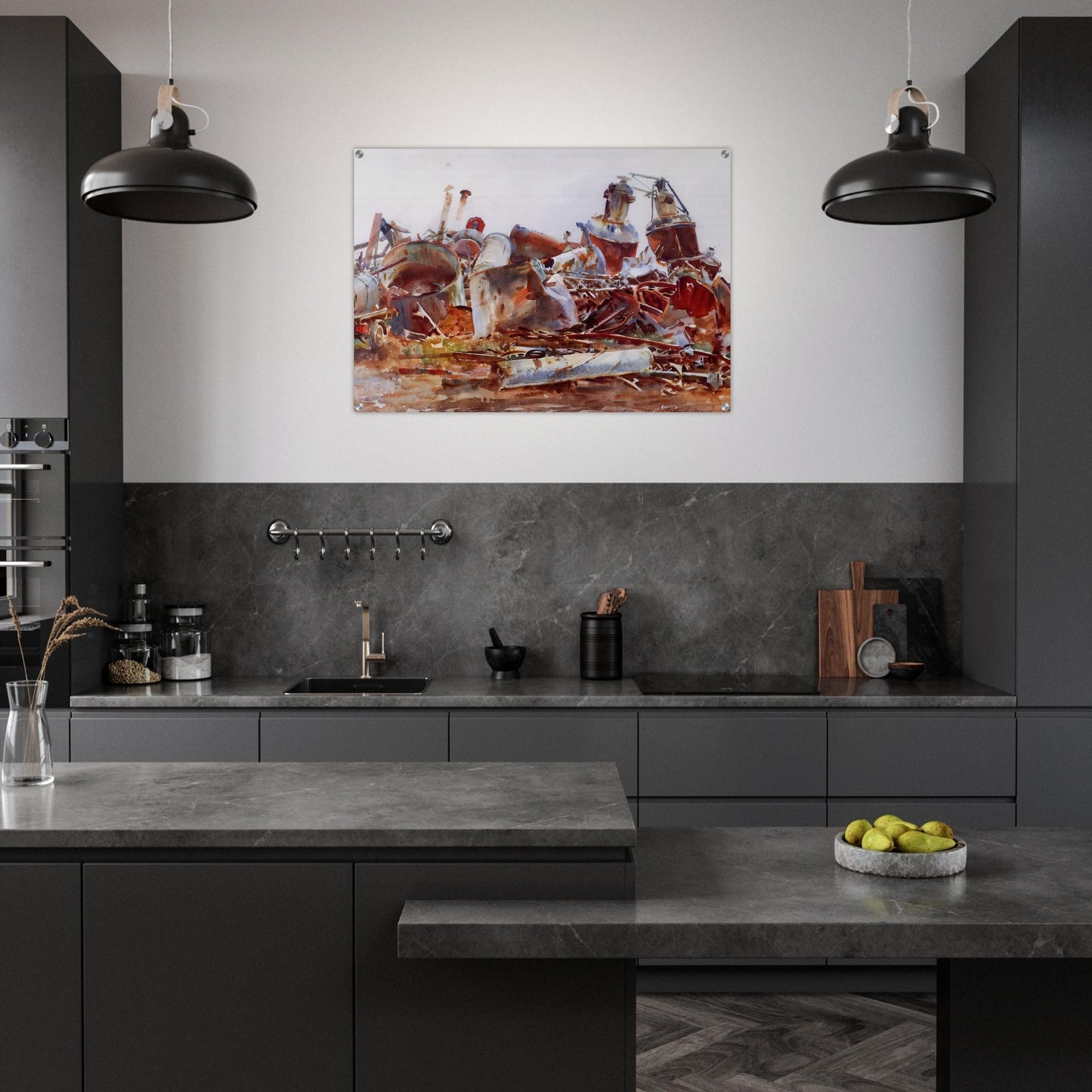 A Wrecked Sugar Refinery - John Singer Sargent Acrylic Print - 70x100 cm / 28x40″ inches | John Singer Sargent Wall Art | John Singer Sargent Prints