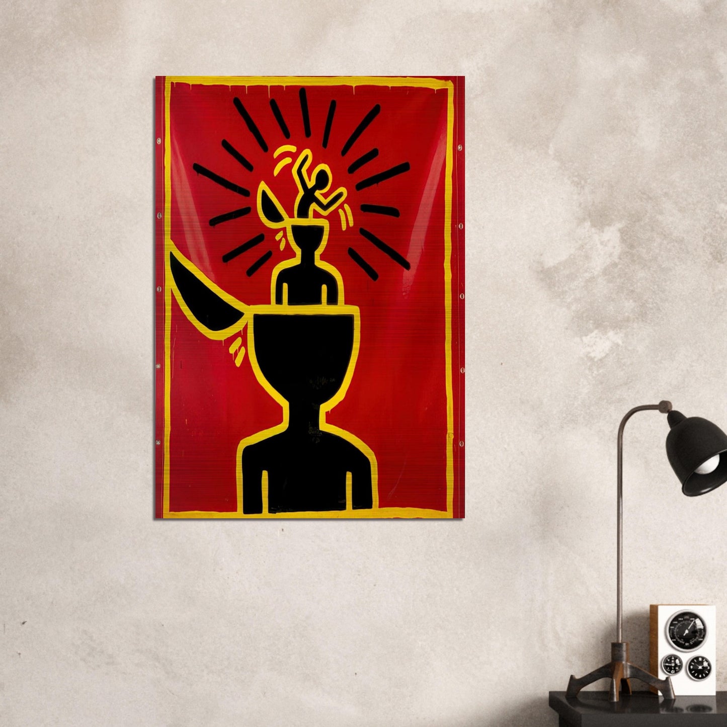 UNTITLED 1982 - Keith Haring Brushed Aluminum Print - 70x100 cm / 28x40 inches | Keith Haring Aluminum Print | Keith Haring Prints