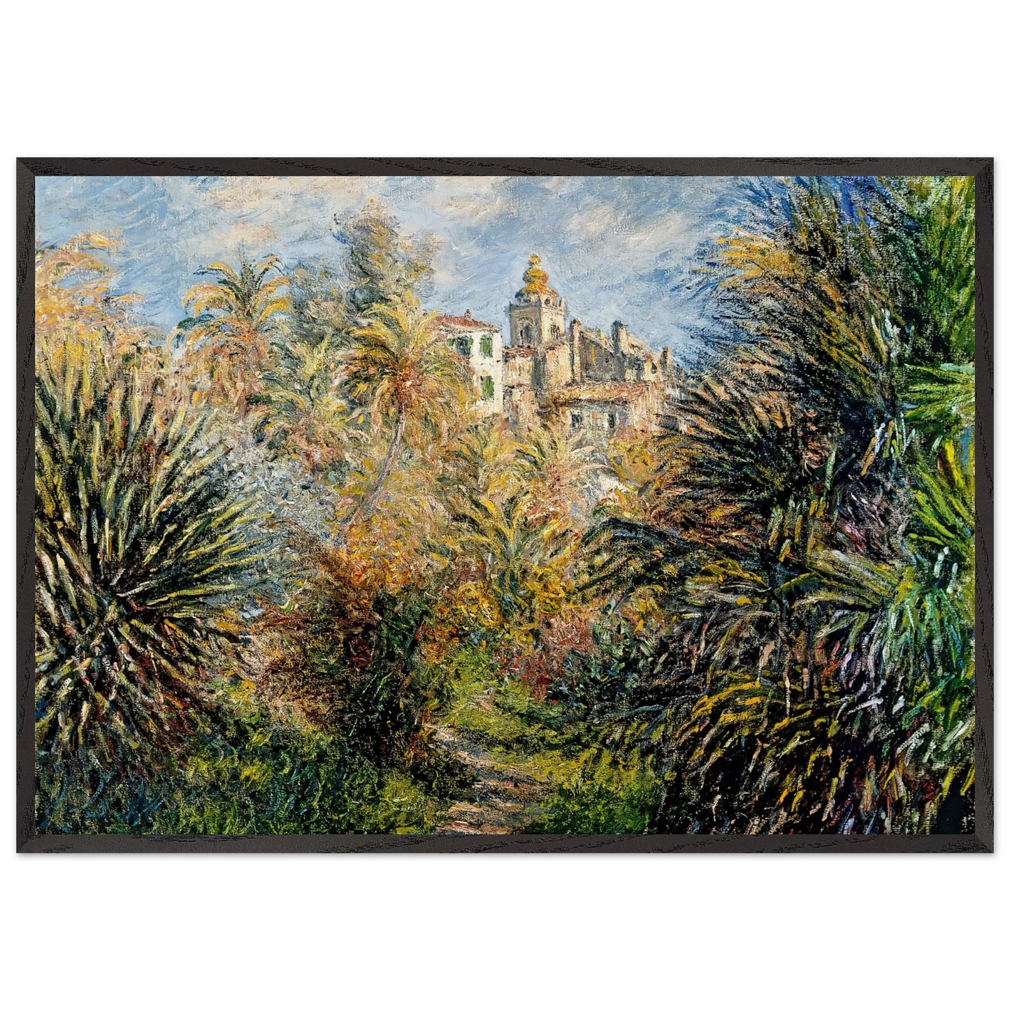 The Moreno Garden at Bordighera - claude monet Framed Art Print – Black Wooden Frame - Default Title - -Framed Art Print