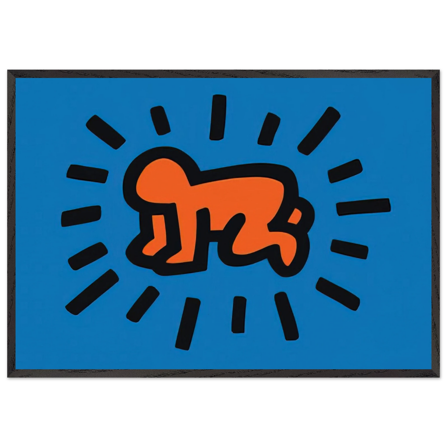 RADIANT BABY FROM ICONS SERIES 1990 N2 - Keith Haring Framed Art Print – Black Wooden Frame - Default Title - -Framed Art Print