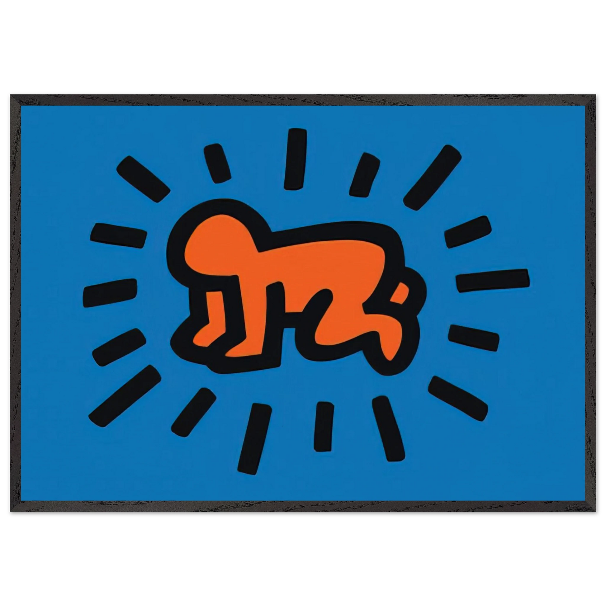 RADIANT BABY FROM ICONS SERIES 1990 N2 - Keith Haring Framed Art Print – Black Wooden Frame - Default Title - -Framed Art Print