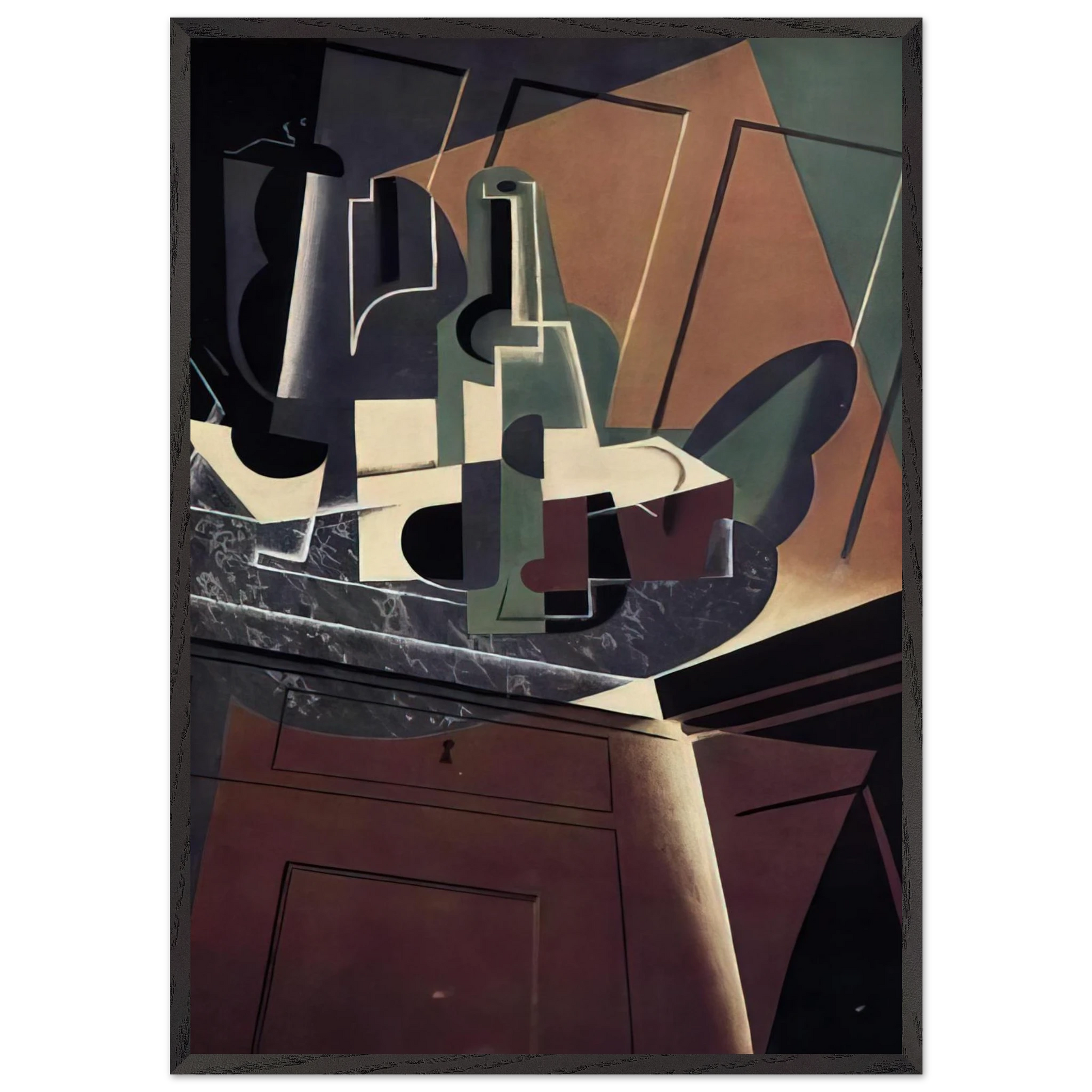 THE SIDEBOARD 1917 - Juan Gris Framed Art Print – Black Wooden Frame - Default Title - -Framed Art Print