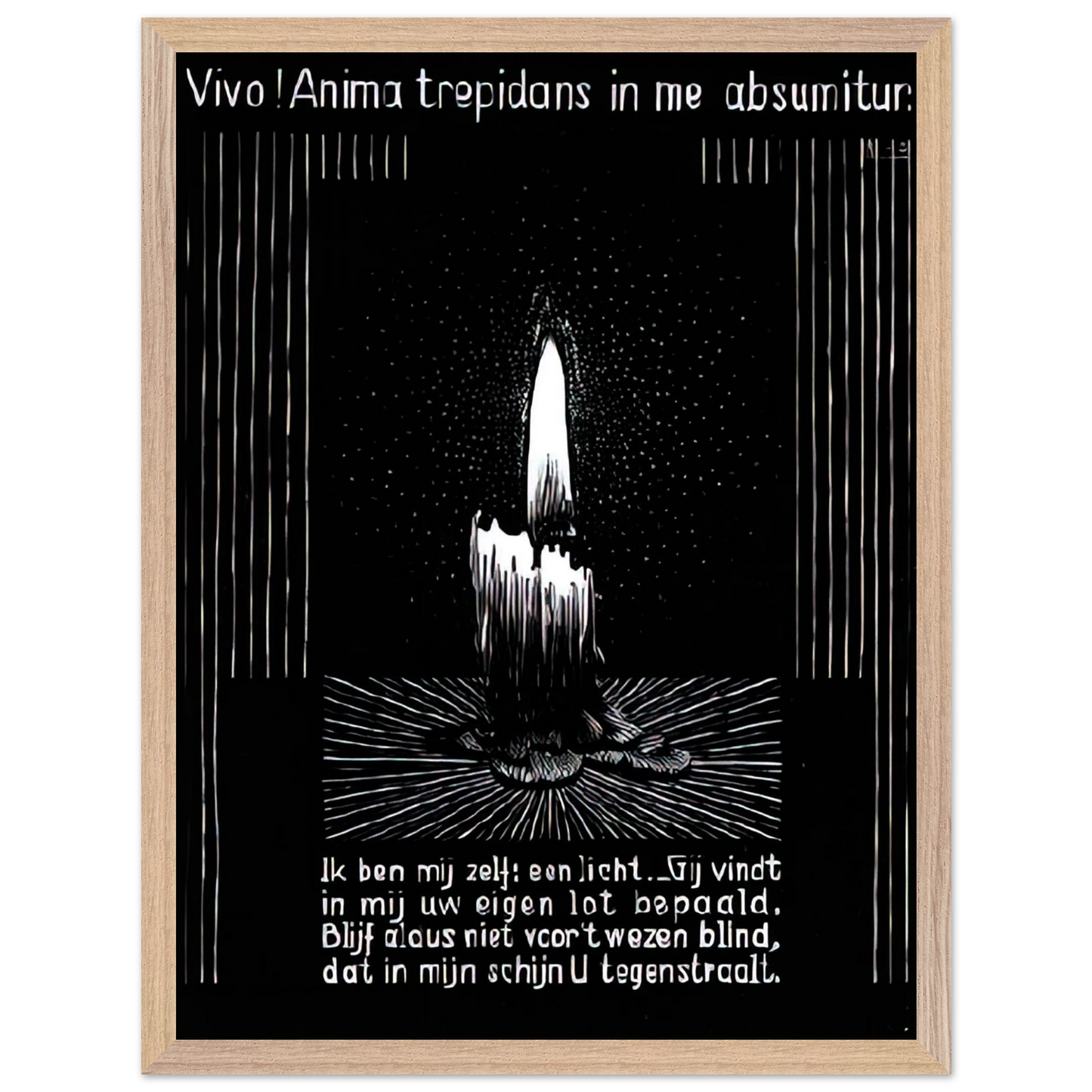 MC Escher - EMBLEMATA CANDLE FLAME Wall Art - 30x40 cm / 12x16 inches - Fine Art Poster - -