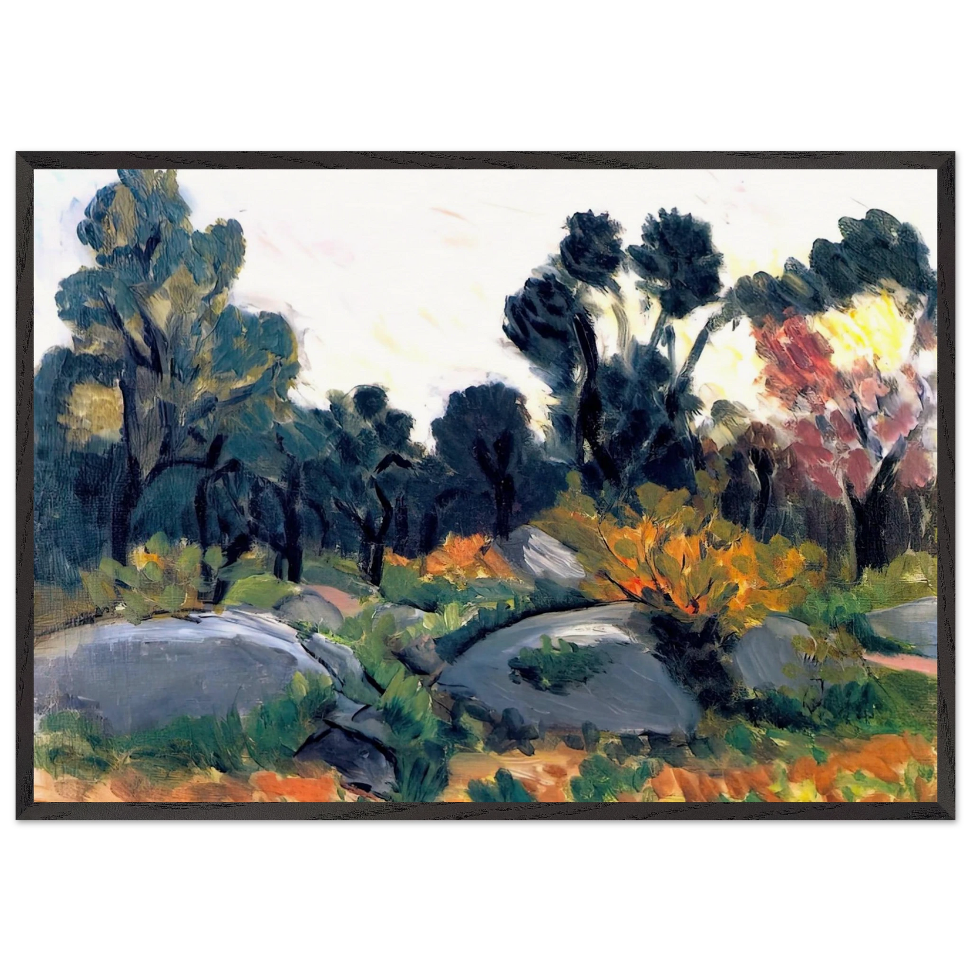 ROCKS IN THE VALLEE DU LOUP 1925 - Henri Matisse Framed Art Print – Black Wooden Frame - Default Title - -Framed Art Print