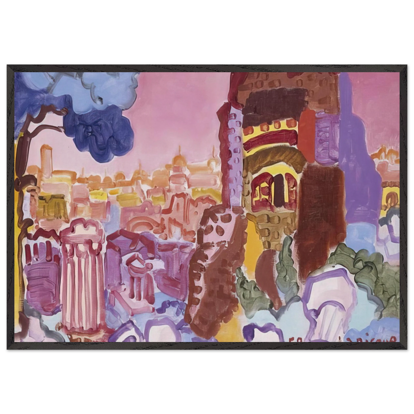 Le Mont Palatin - 1958 - Charles Lapicque Framed Art Print – Black Wooden Frame - Default Title - -Framed Art Print