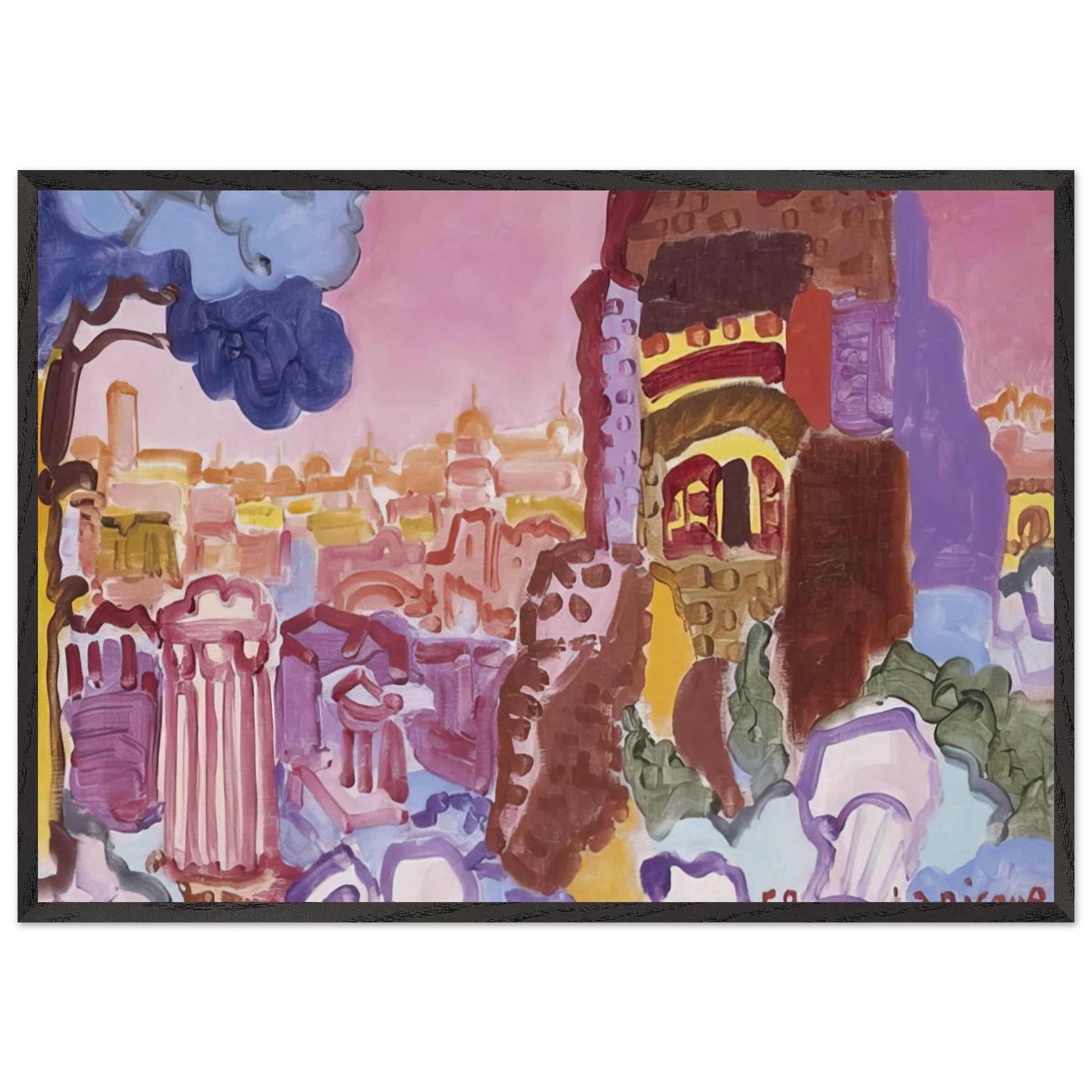 Le Mont Palatin - 1958 - Charles Lapicque Framed Art Print – Black Wooden Frame - Default Title - -Framed Art Print