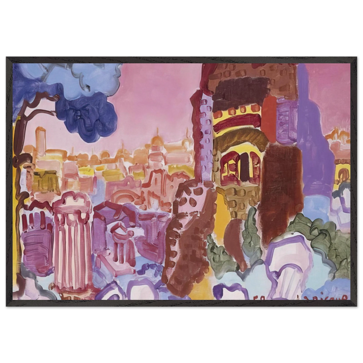 Le Mont Palatin - 1958 - Charles Lapicque 70x100 cm / 28x40 inches Framed Art Print – Black Wooden Frame