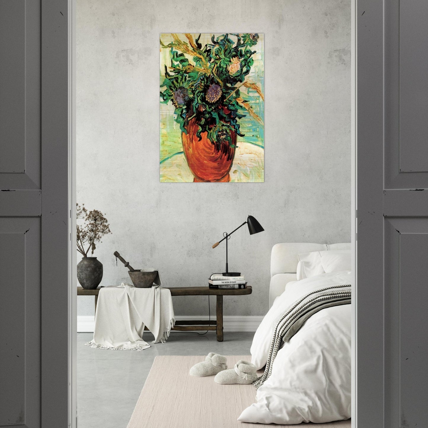 Still Life with Thistles - Vincent van Gogh Brushed Aluminum Print - 70x100 cm / 28x40 inches | Vincent van Gogh Aluminum Print | Vincent van Gogh Prints