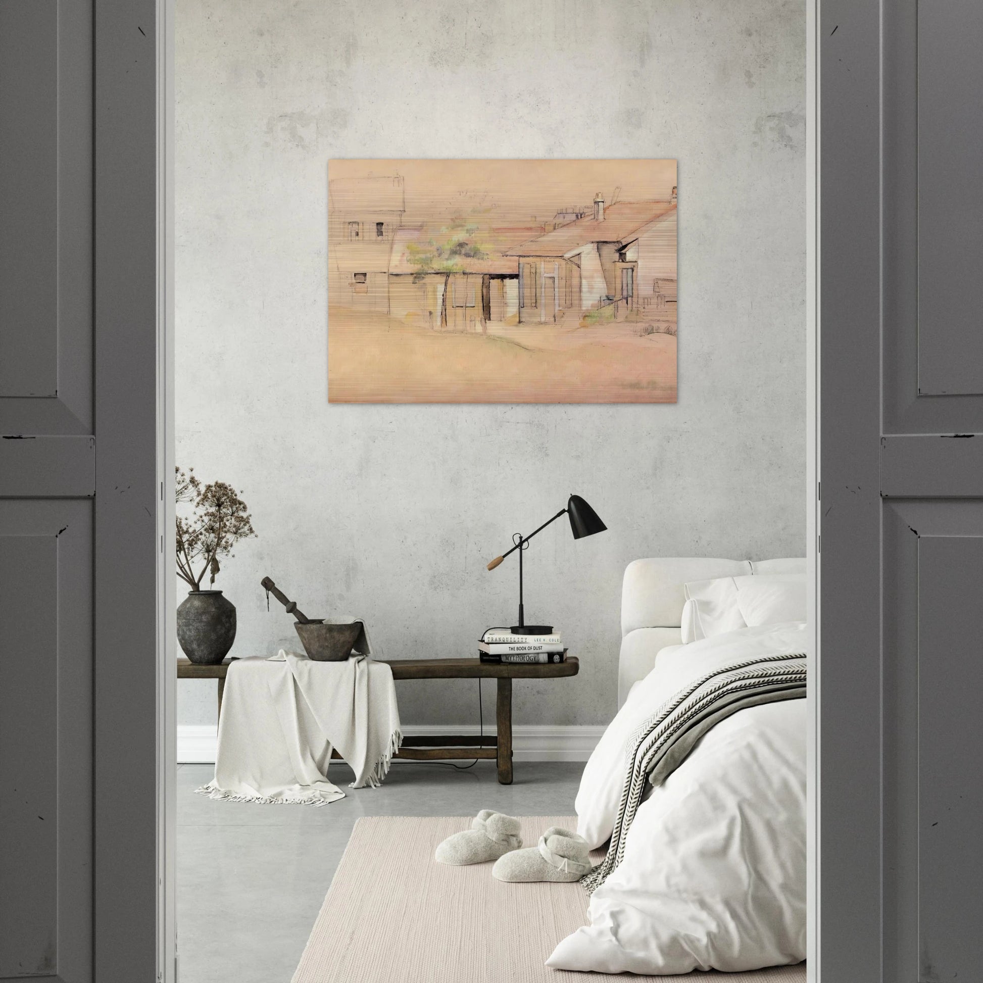 Cottages - Paul Cézanne Brushed Aluminum Print - 70x100 cm / 28x40 inches | Paul Cézanne Aluminum Print | Paul Cézanne Prints