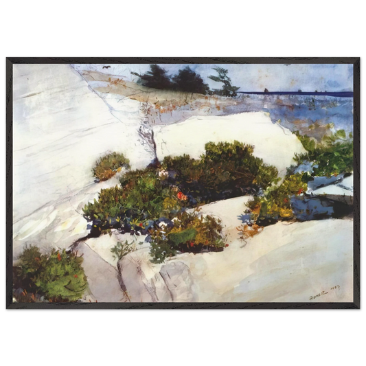 MAINE CLIFFS - Winslow Homer Framed Art Print – Black Wooden Frame - Default Title - -Framed Art Print