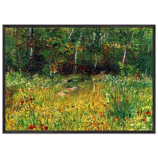 Park at Asnieres in Spring - Vincent van Gogh 70x100 cm / 28x40 inches Framed Art Print – Black Wooden Frame