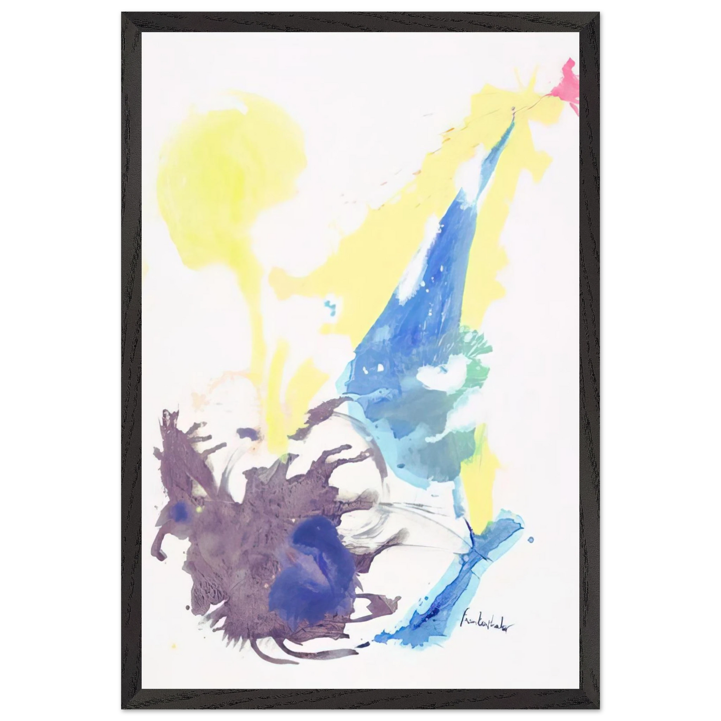 Helen Frankenthaler - Moving Day - 1961 Wall art - 13x18 cm / 5x7 inches - Premium Wooden Framed Poster With Fine Art Paper - Wood frame