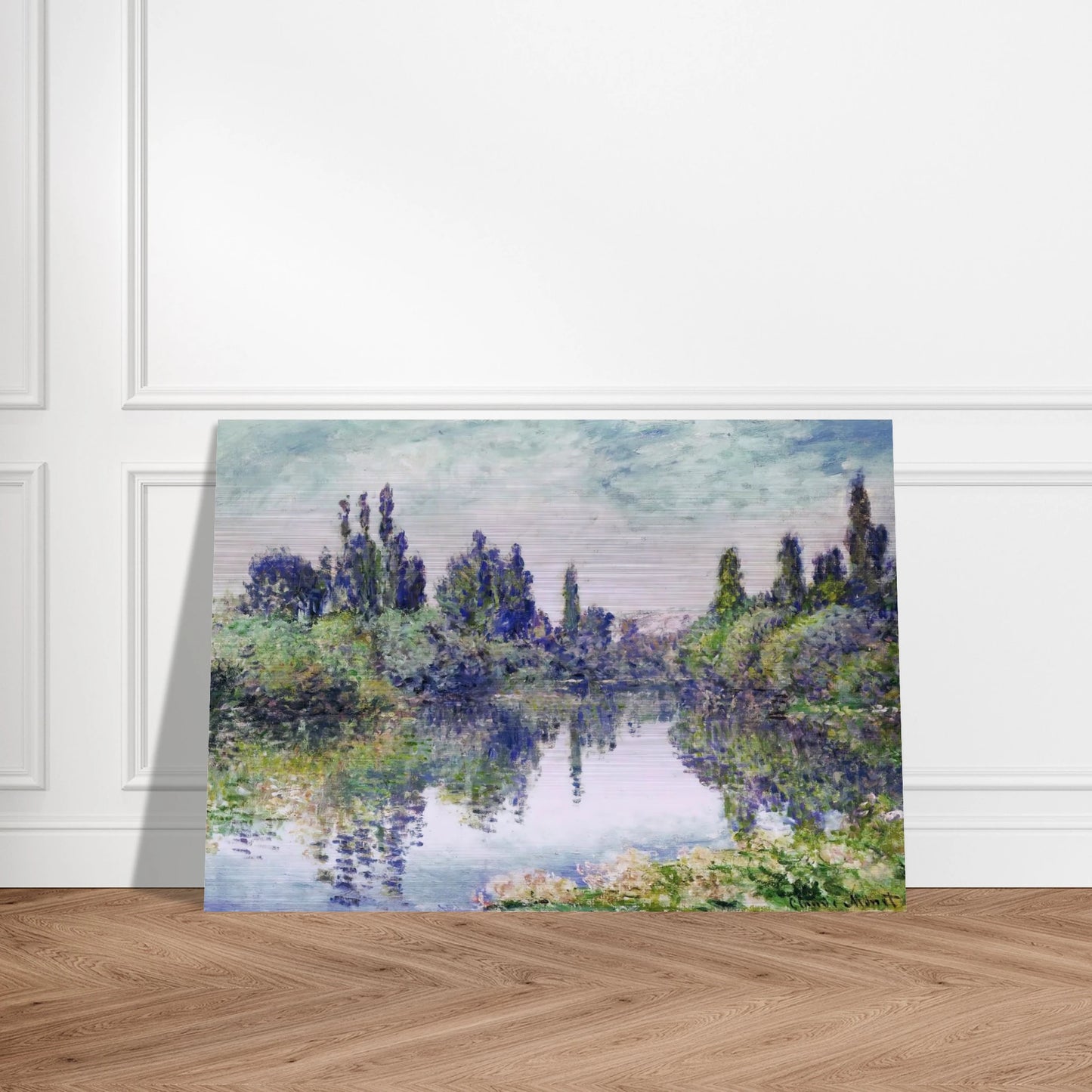 Morning on the Seine, near Vetheuil - claude monet Brushed Aluminum Print - 70x100 cm / 28x40 inches | claude monet Aluminum Print | claude monet Prints