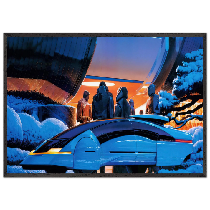 Syd Mead N2 - Syd Mead 70x100 cm / 28x40 inches Framed Art Print – Black Wooden Frame
