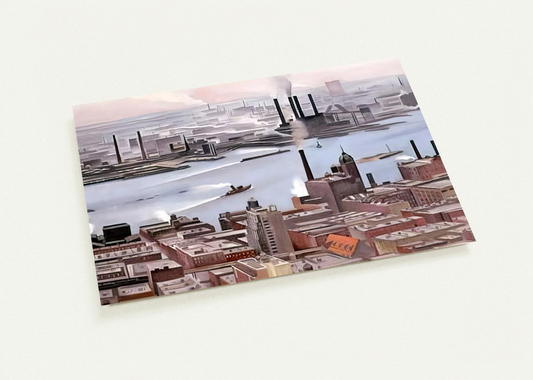 East River from the Thirtieth Story of the Shelton Hotel By Georgia O'Keeffe Pack of 10 Post Cards | Georgia O'Keeffe Post Cards | A6 (10.5 x 14.8 cm) - 4.1 x 5.8 inches