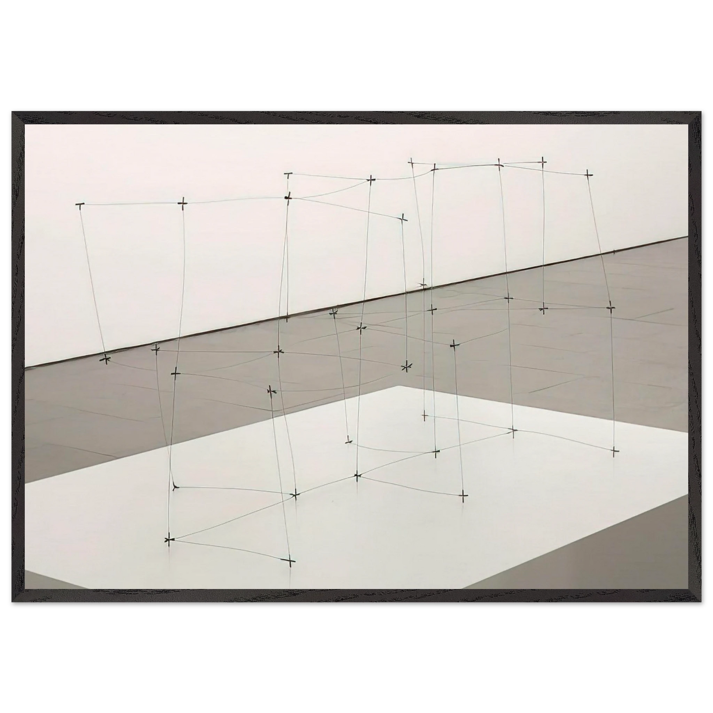 Reticularea cuadrada horizontal 7110 - 1971 - Gego Framed Art Print – Black Wooden Frame - Default Title - -Framed Art Print