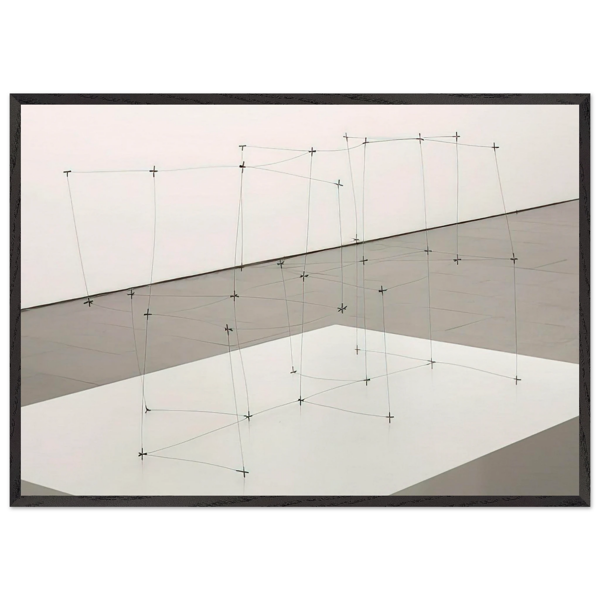 Reticularea cuadrada horizontal 7110 - 1971 - Gego Framed Art Print – Black Wooden Frame - Default Title - -Framed Art Print