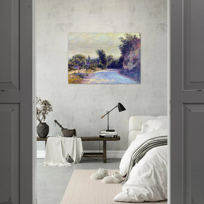 Road near Giverny 02 - claude monet Brushed Aluminum Print - 70x100 cm / 28x40 inches | claude monet Aluminum Print | claude monet Prints