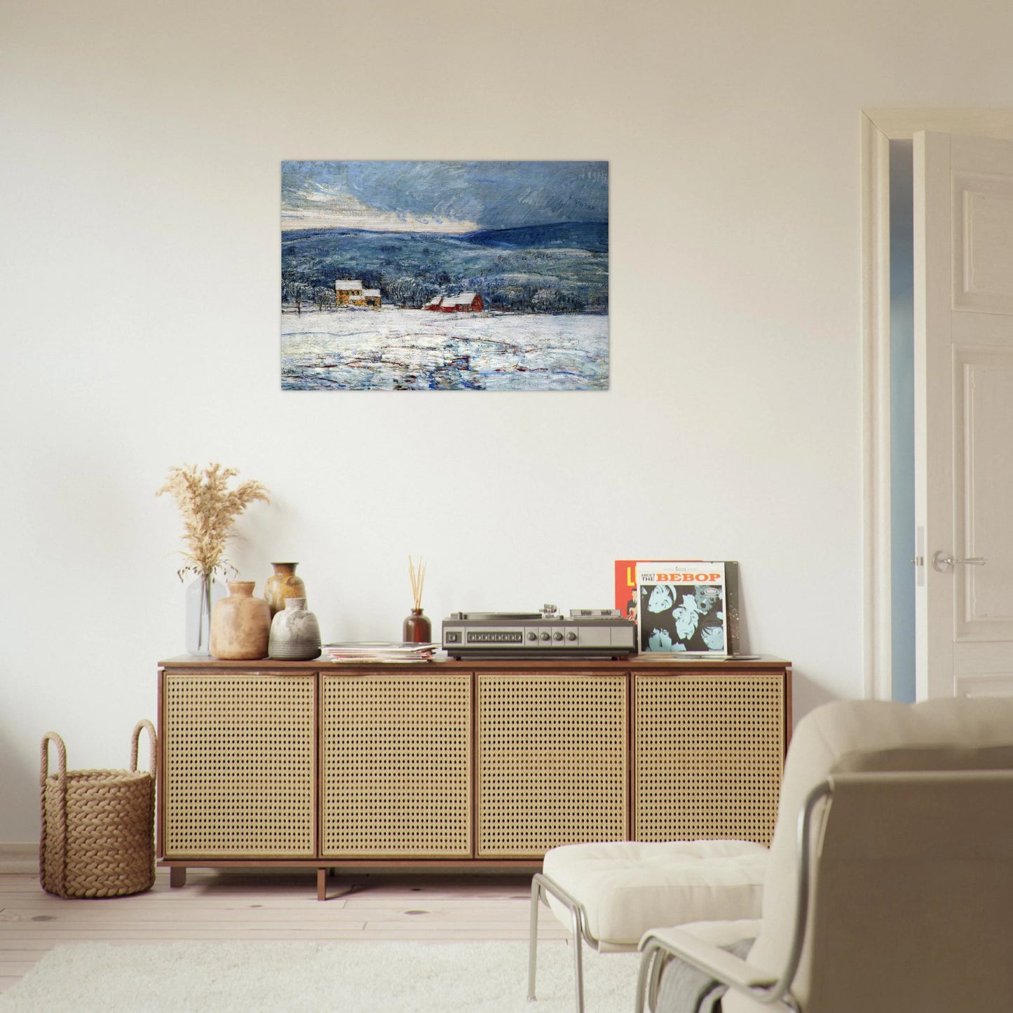 Winter in the Connecticut Hills - Childe Hassam Brushed Aluminum Print - 70x100 cm / 28x40 inches | Childe Hassam Aluminum Print | Childe Hassam Prints