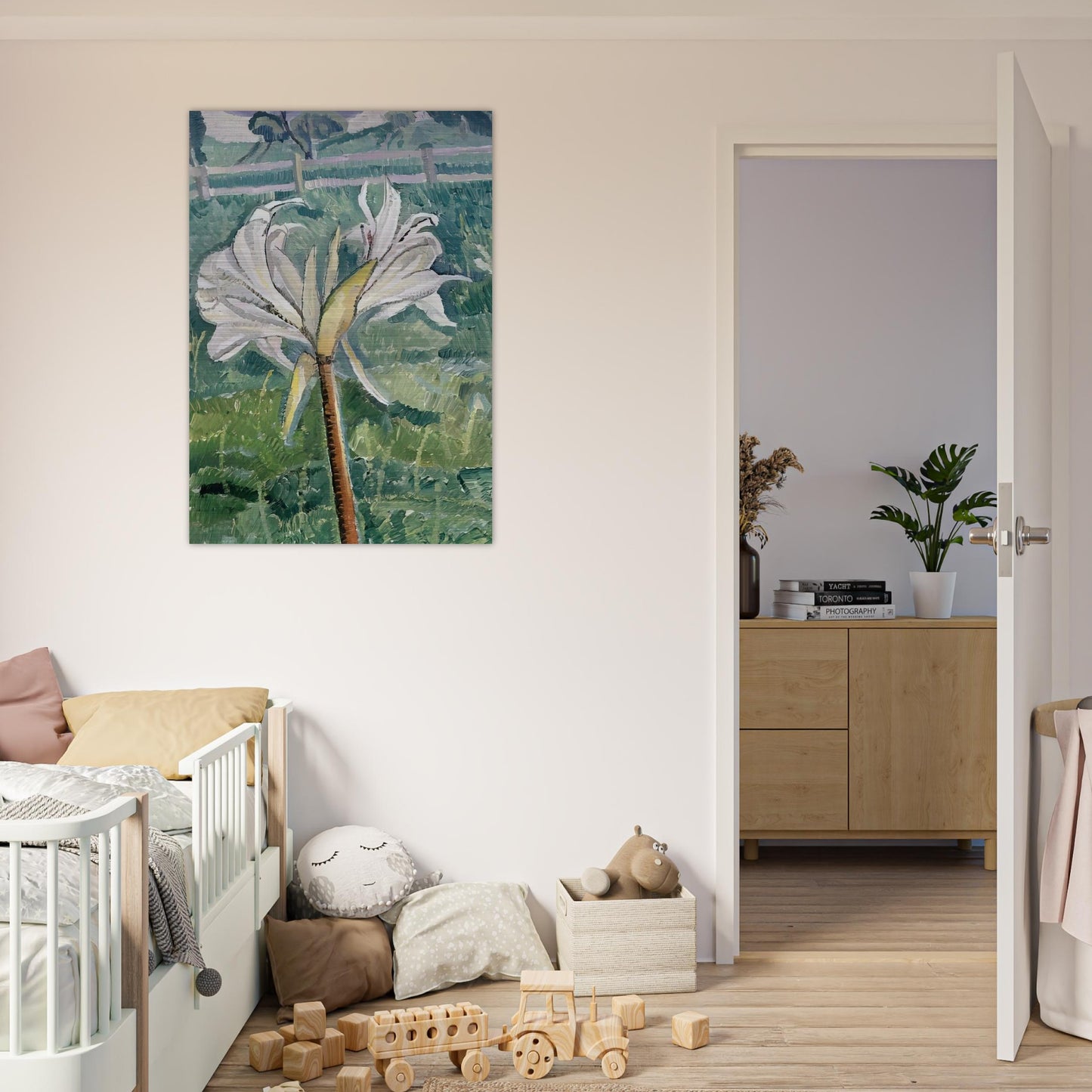 Lily growing in a field by the sea - 1927 - Grace Cossington Smith Brushed Aluminum Print - 70x100 cm / 28x40 inches | Grace Cossington Smith Aluminum Print | Grace Cossington Smith Prints