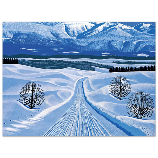 Hiroshi Nagai - Winter Roads Wall Art - 21x29.7 cm / 8x12" - Fine Art Poster - -