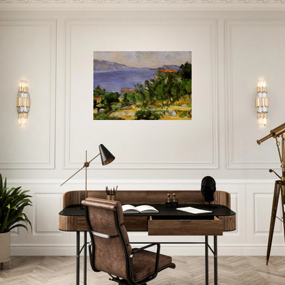 The Bay of L'Estaque from the East - Paul Cézanne Brushed Aluminum Print - 70x100 cm / 28x40 inches | Paul Cézanne Aluminum Print | Paul Cézanne Prints