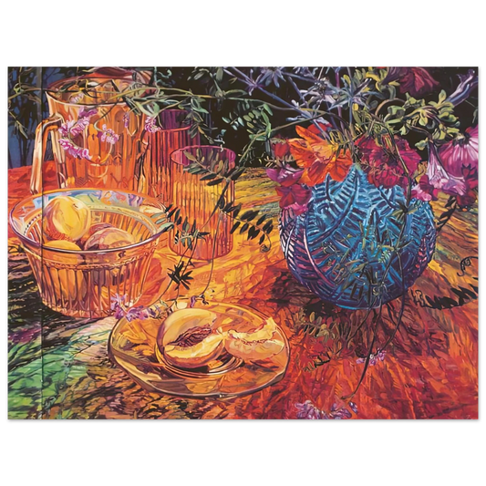 Janet Fish - CUT PEACH BLUE VASE 1993 Fine Art Poster - Default Title