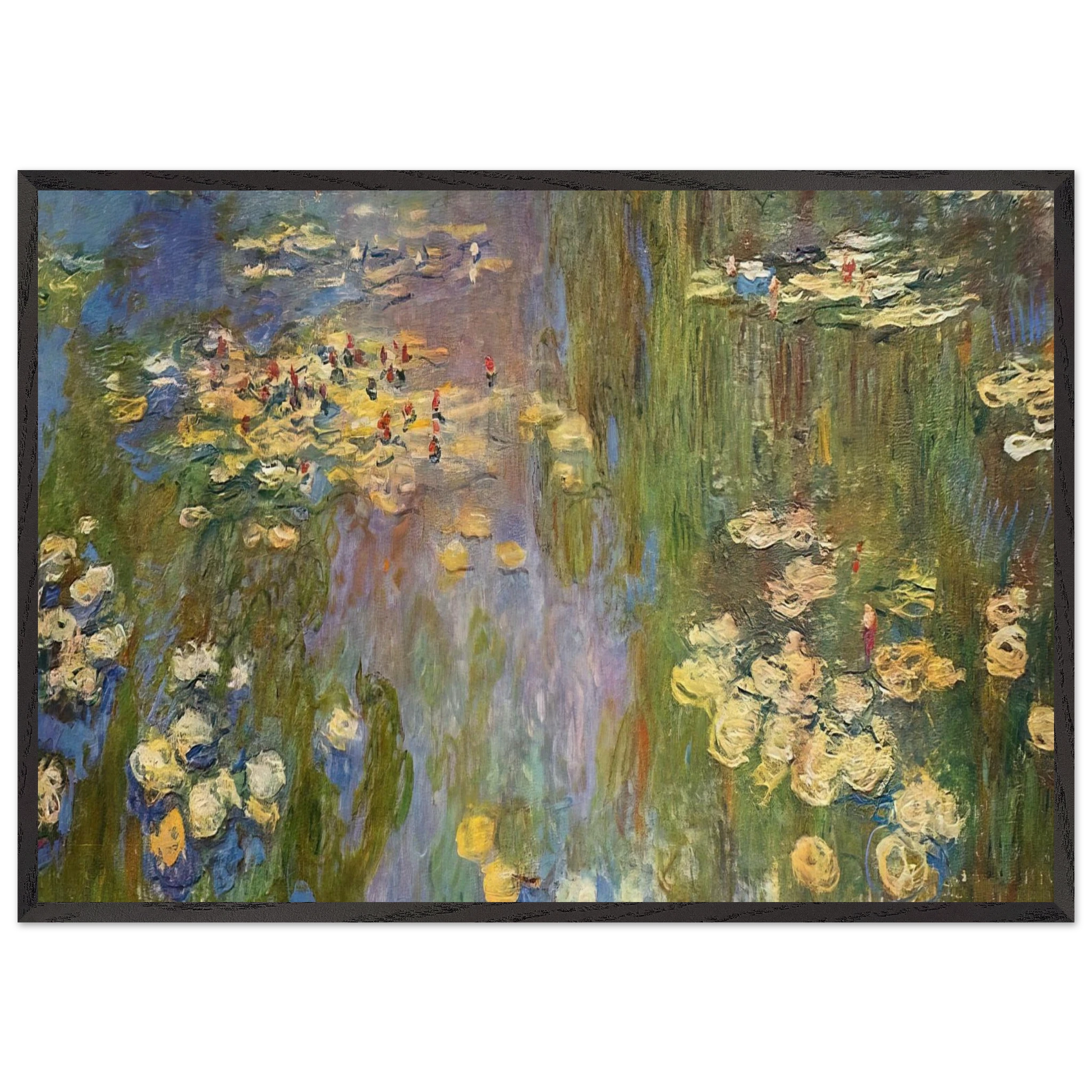 Water Lilies - claude monet Framed Art Print – Black Wooden Frame - Default Title - -Framed Art Print