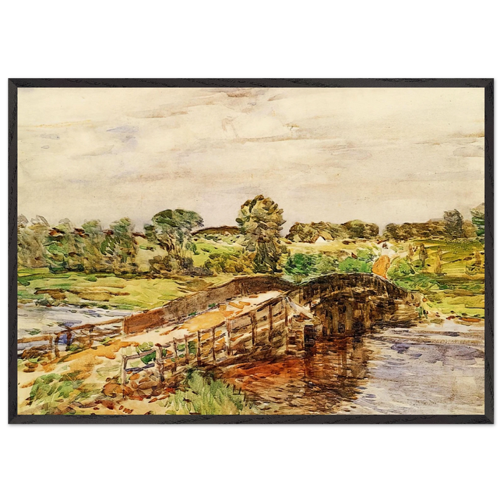 Bridge at Old Lyme 02 - Childe Hassam 70x100 cm / 28x40 inches Framed Art Print – Black Wooden Frame
