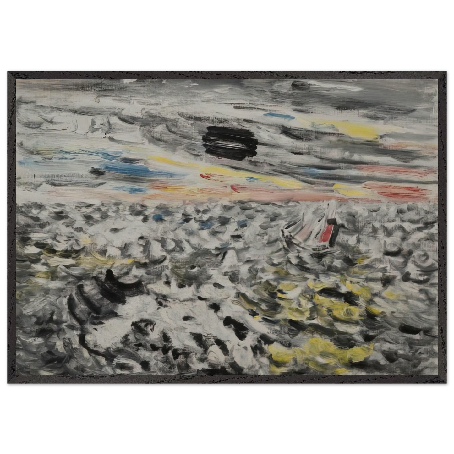 Movement in Greys and Yellows - 1946 - John Marin Framed Art Print – Black Wooden Frame - Default Title - -Framed Art Print