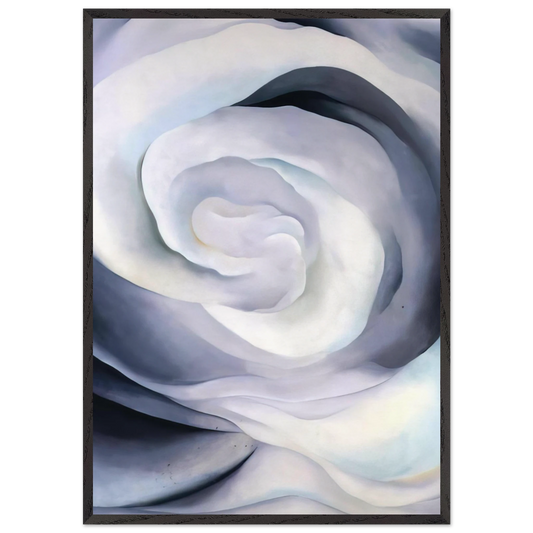 Abstraction White Rose - Georgia OKeeffe Framed Art Print – Black Wooden Frame - Default Title - -Framed Art Print