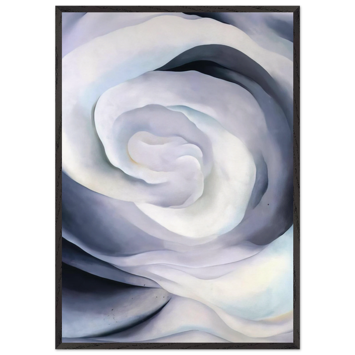 Abstraction White Rose - Georgia OKeeffe 70x100 cm / 28x40 inches Framed Art Print – Black Wooden Frame