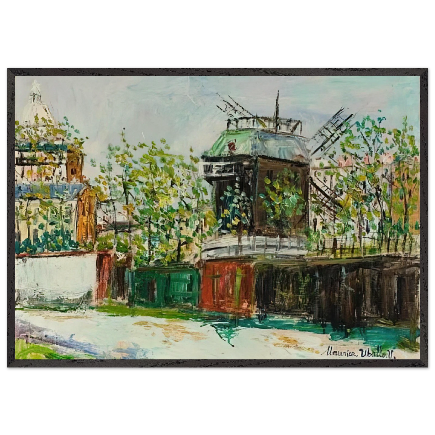 MOULIN DE LA GALETTE 4 - Maurice Utrillo Framed Art Print – Black Wooden Frame - Default Title - -Framed Art Print