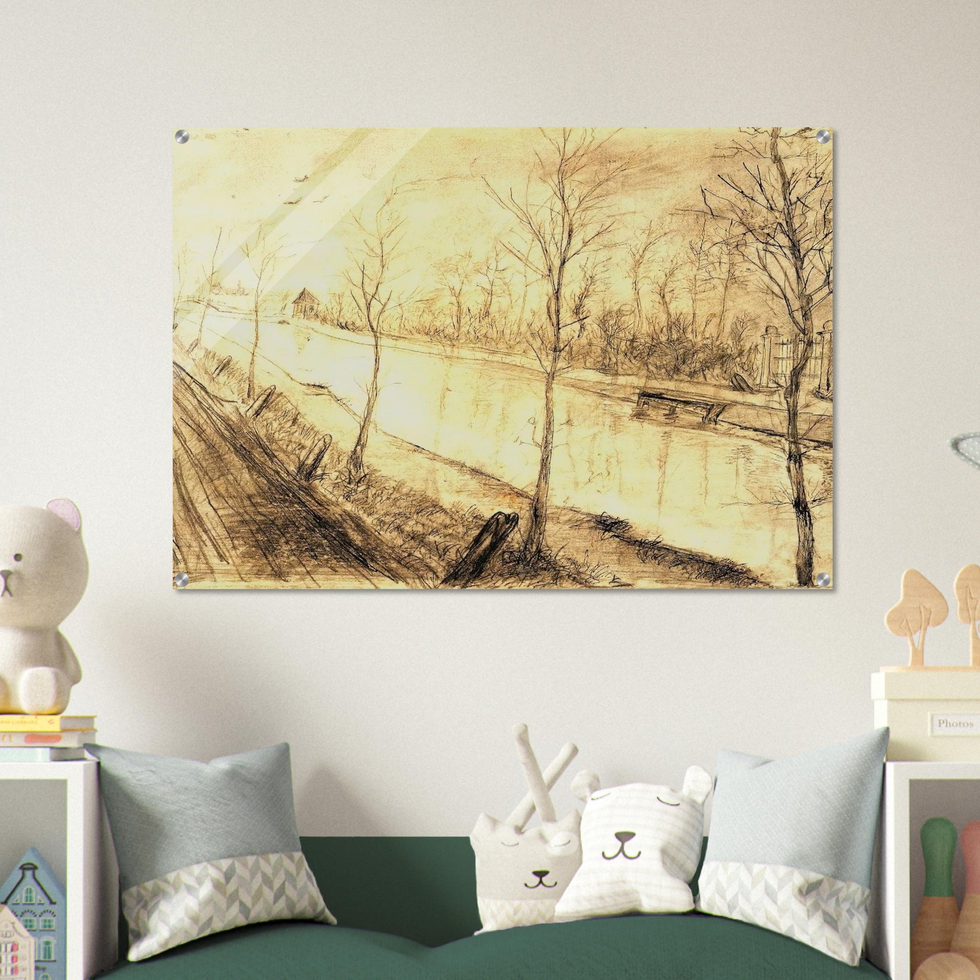 Canal - Vincent van Gogh Acrylic Print - 70x100 cm / 28x40″ inches