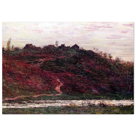 The Village of La Coche-Blond, Evening - claude monet Brushed Aluminum Print - 70x100 cm / 28x40 inches | claude monet Aluminum Print | claude monet Prints