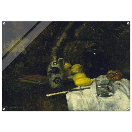 LEMONS AND BOTTLE OF DUTCH GIN 1896 - Henri Matisse Acrylic Print - 70x100 cm / 28x40″ inches | Henri Matisse Wall Art | Henri Matisse Prints