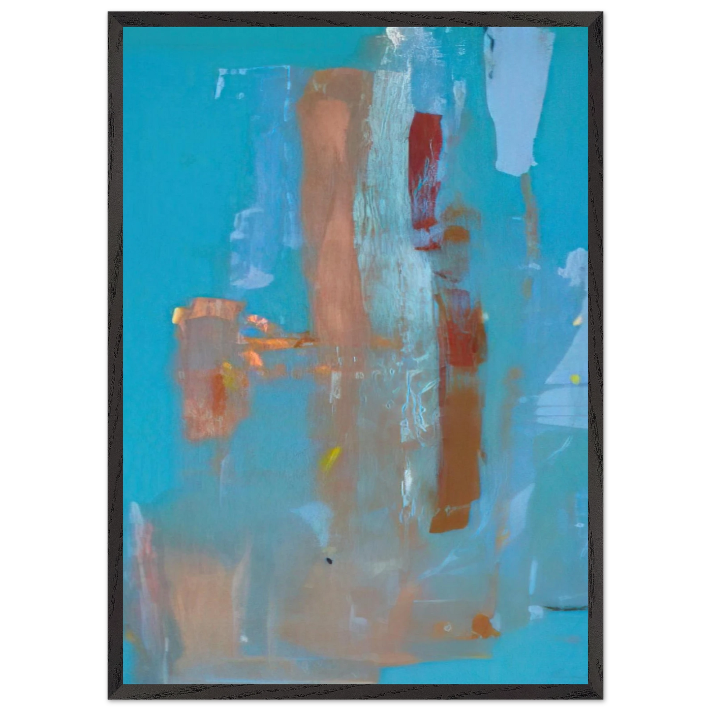 Helen Frankenthaler - In on Blue - 1976 Wall art - 70x70 cm / 28x28 inches - Premium Wooden Framed Poster With Fine Art Paper - White frame