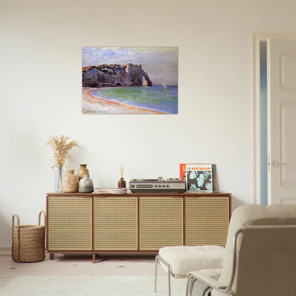 The Manneport, Etretat, the Porte d'Aval - claude monet Brushed Aluminum Print - 70x100 cm / 28x40 inches | claude monet Aluminum Print | claude monet Prints