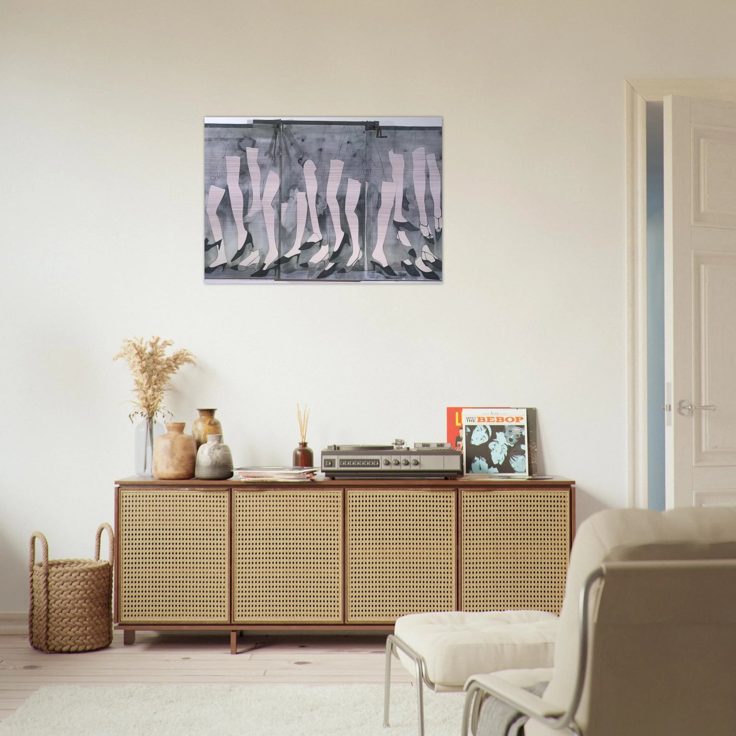 WALKING DREAM WITH A FOUR FOOT CLAMP 1965 - Jim Dine Brushed Aluminum Print - 70x100 cm / 28x40 inches | Jim Dine Aluminum Print | Jim Dine Prints