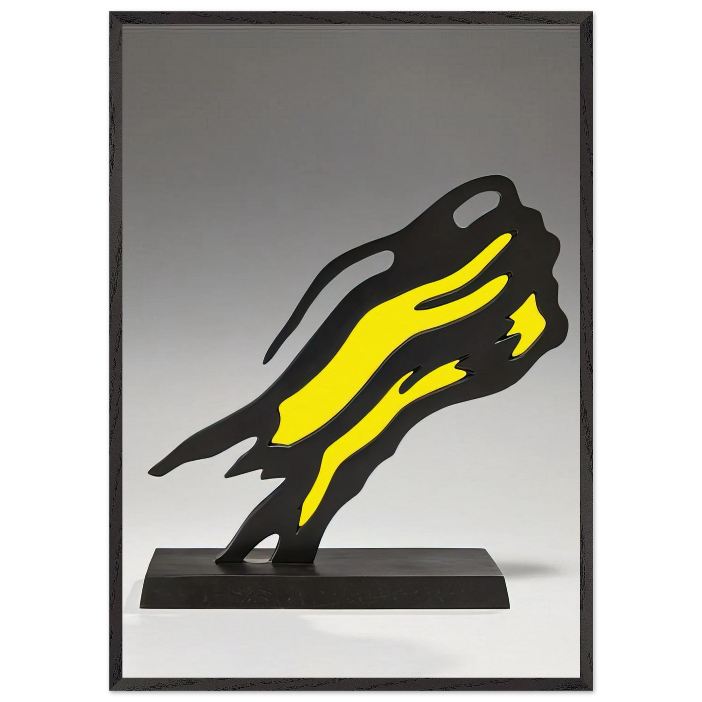 WEISMAN AWARD YELLOW BRUSHSTROKE 1991 - Roy Lichtenstein Framed Art Print – Black Wooden Frame - Default Title - -Framed Art Print
